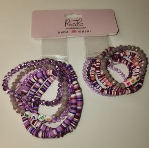 Matching Mama and Me stack bracelet set